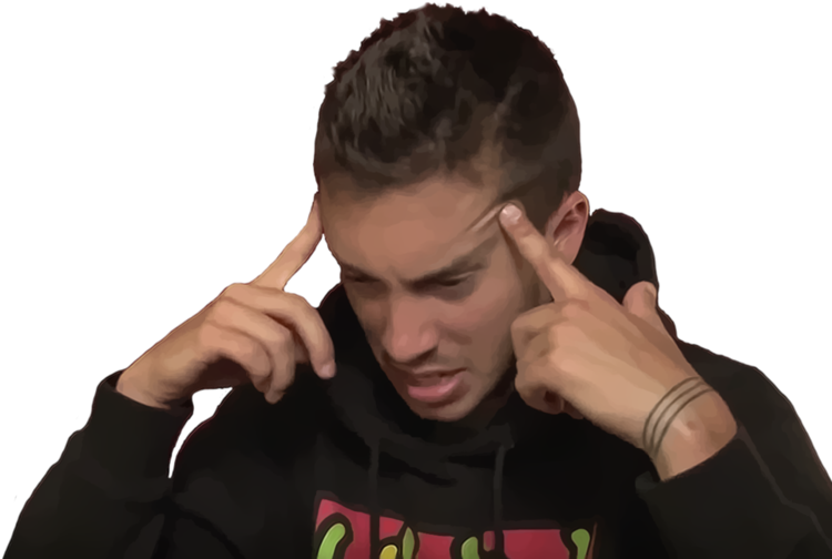 Man Thinking Hard PNG with transparent background