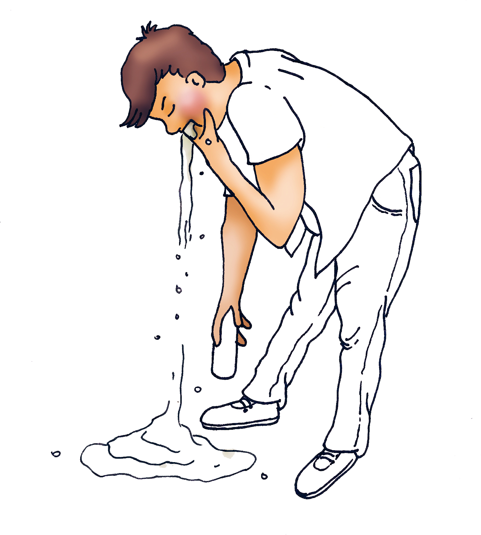 Man Vomiting Illustration PNG with transparent background