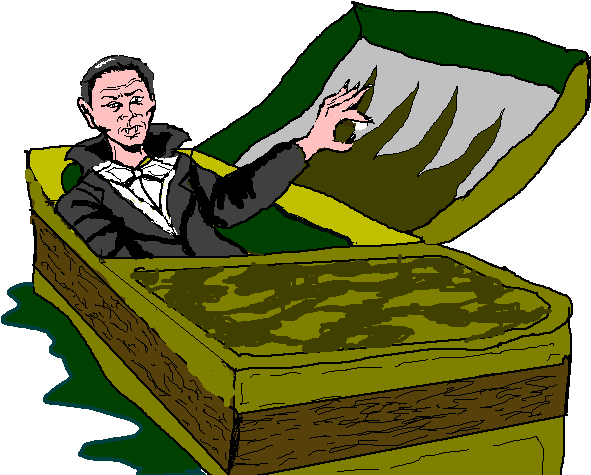 Free Count Dracula Waking From His Coffin Clip Art - Wake Up From Coffin PNG with transparent background