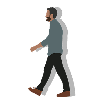 Man Walking Silhouette PNG with transparent background