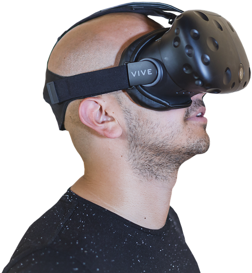 Vr, Bald, Guy, Reality, Virtual, Glasses, Male, 3d - Guy With Vr Headset, HD Png Download PNG image with a transparent background, free high-resolution download