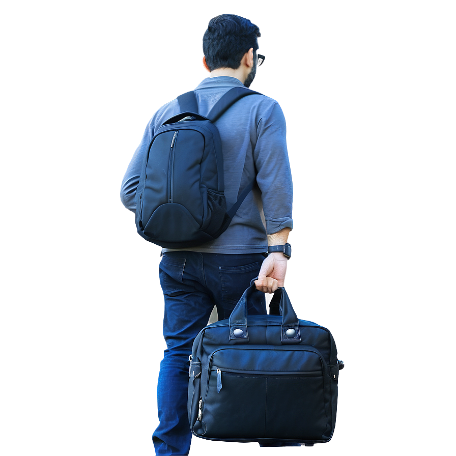 Man With Laptop Bag Png Ndt