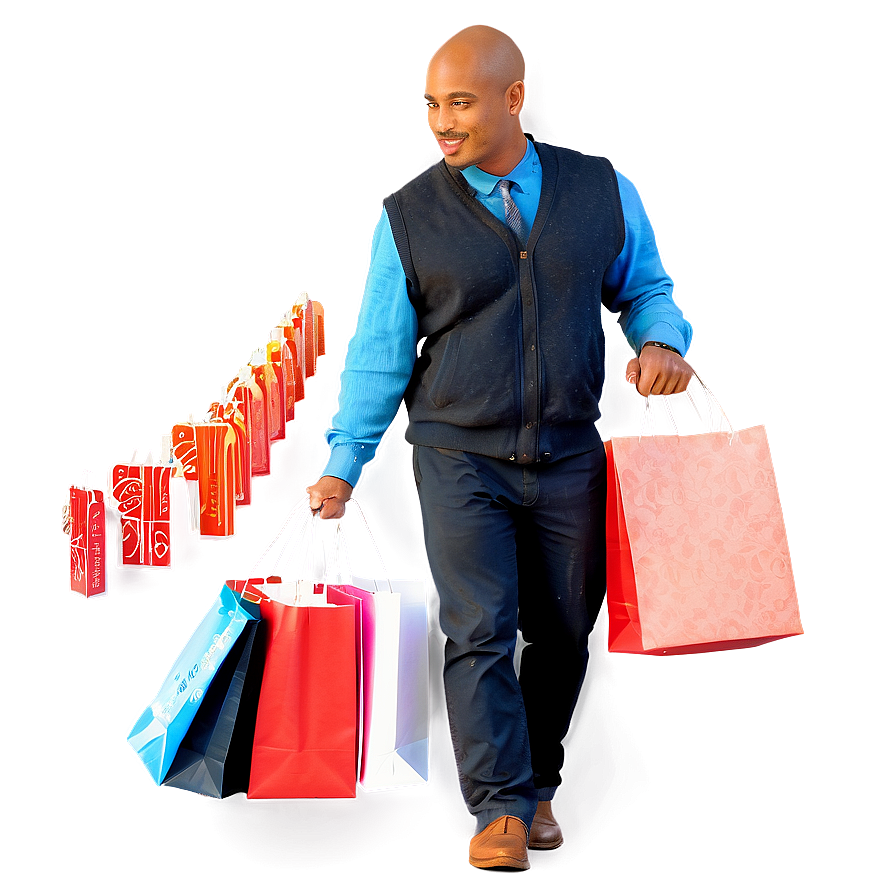 Man With Shopping Bags Png 88