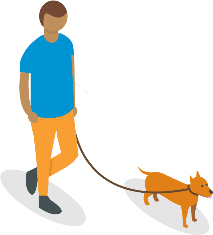 Manand Dog Walking Vector