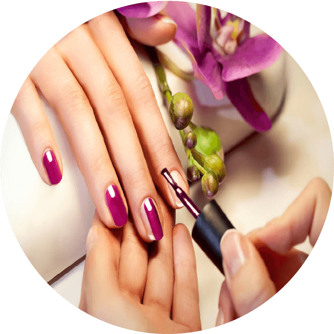 Manicure Process Purple Nail Polish