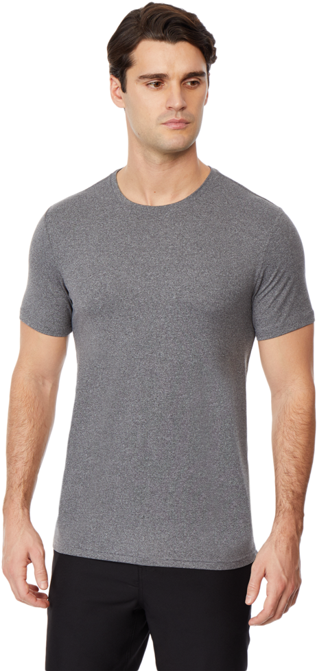 Manin Grey Crewneck T Shirt PNG with transparent background