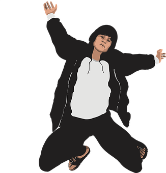 Manin Hoodie Dancing Illustration