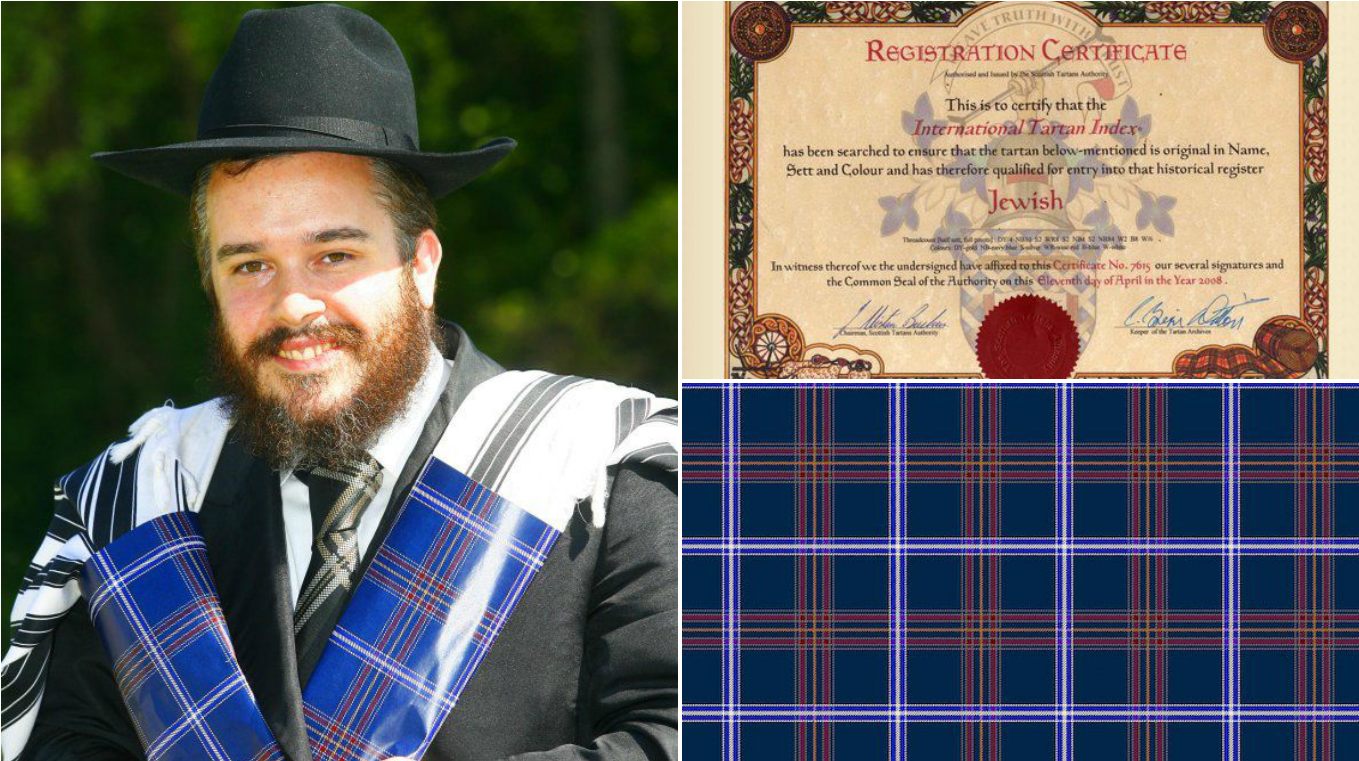 Manin Jewish Tartan Kiltand Certificate