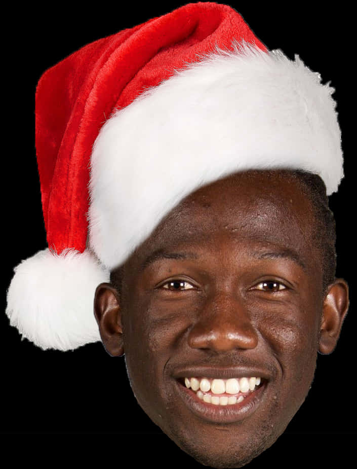 Manin Santa Hat Smiling