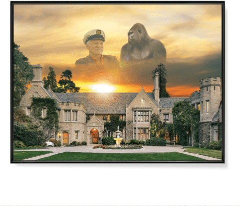 Hugh Hefner & Harambe - Playboy Mansion PNG with transparent background