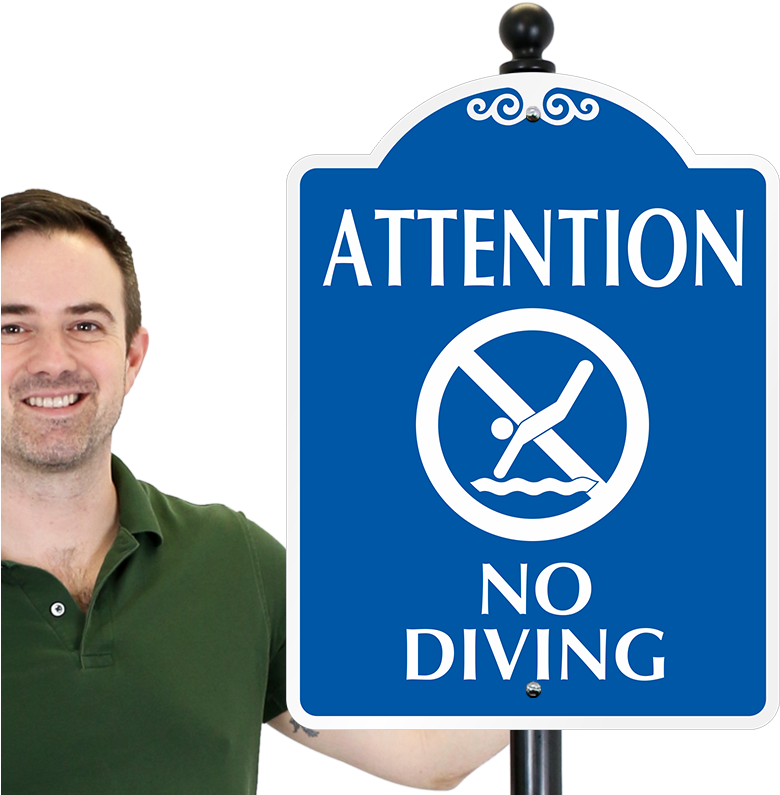 Manwith No Diving Sign