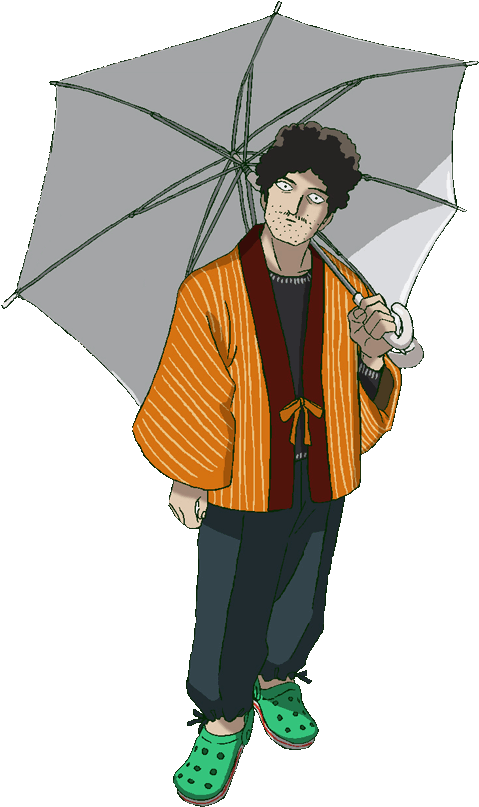 Manwith Umbrella Illustration