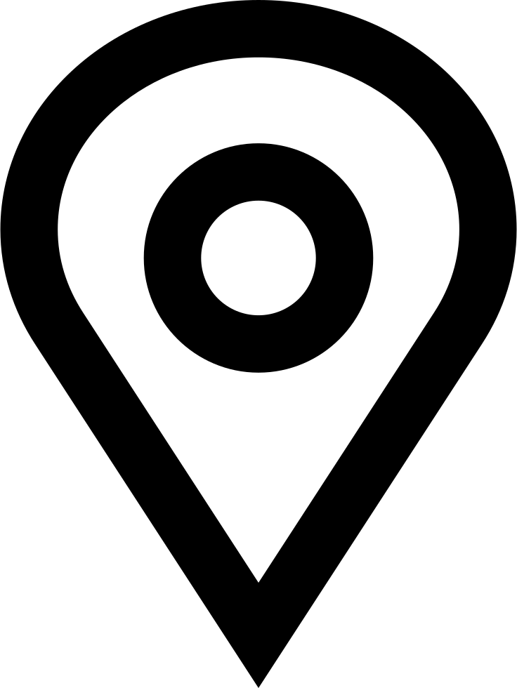 Map Pin Icon Blackand White PNG with transparent background