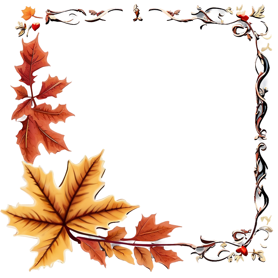 Maple Leaves Thanksgiving Border Png 72