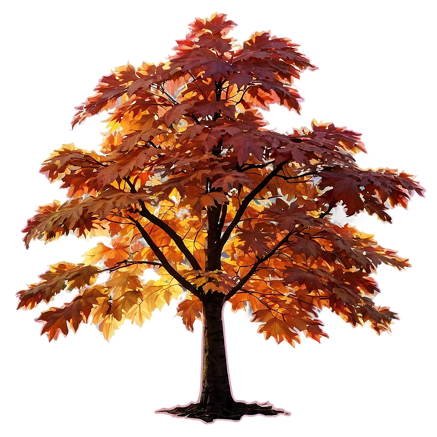 Maple Tree Glowing In Sunset Png 73