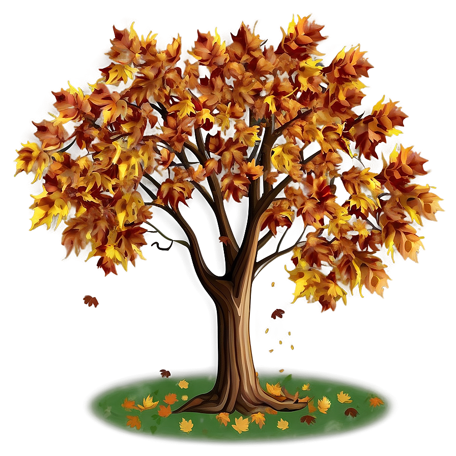 Maple Tree With Falling Leaves Png 06122024