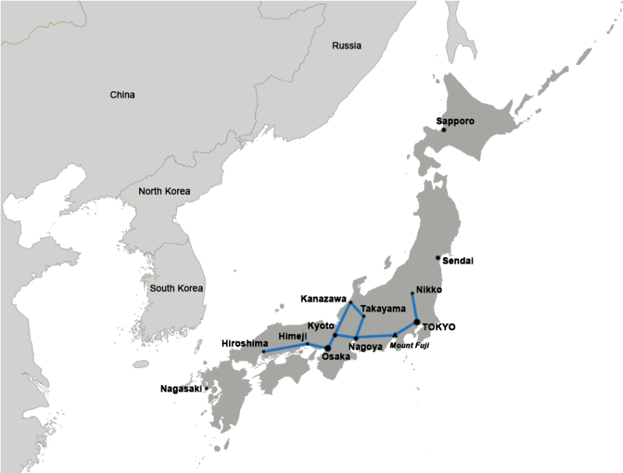 Mapof Japanand Surrounding Areas PNG with transparent background