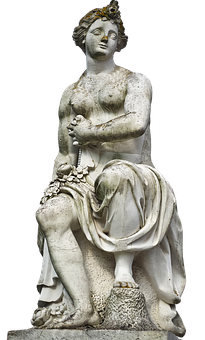 Marble Statue Elegant Pose PNG with transparent background