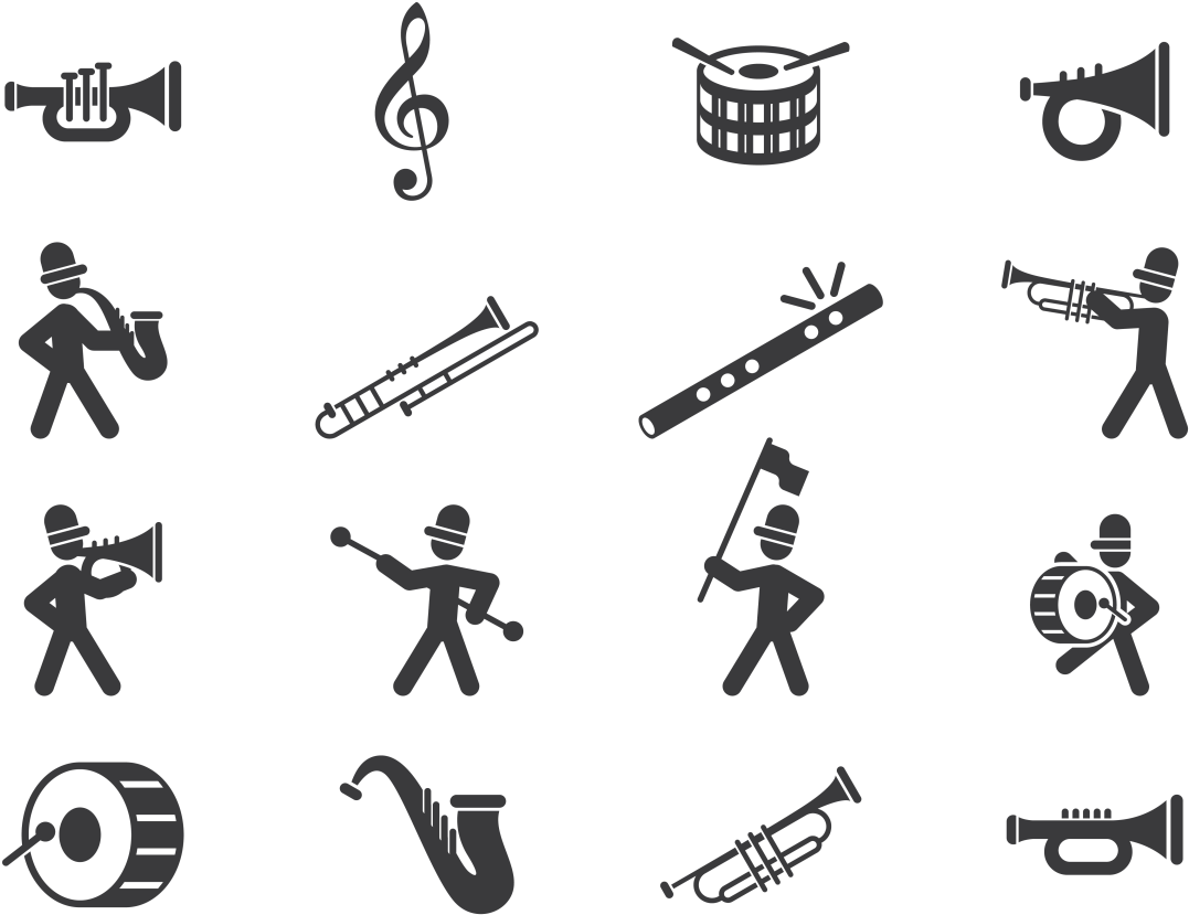Marching Band Icons Vector - Marching Band Vectors, HD Png Download PNG with transparent background