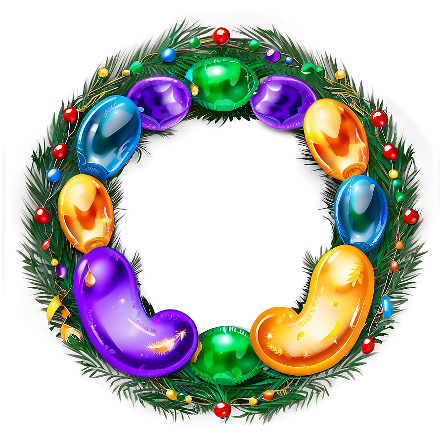 Mardi Gras Celebration Wreath Png 93