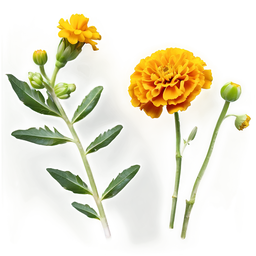 Marigold On White Background Png 81