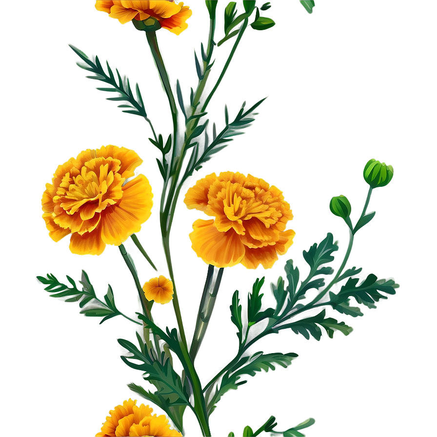 Marigold Seamless Pattern Png 10