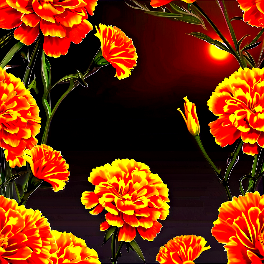 Marigold Sunset Background Png 06112024