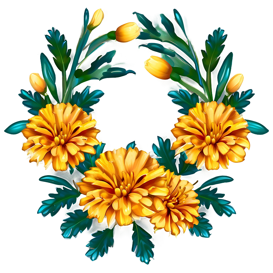 Marigold Wreath Png 06112024