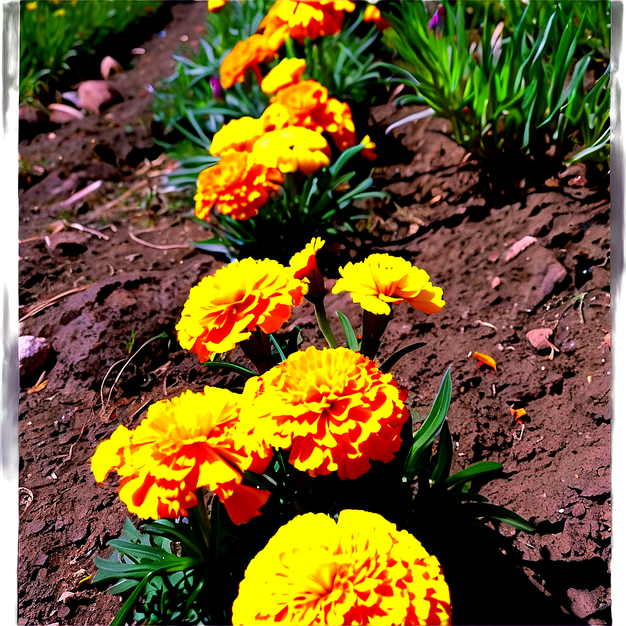 Marigolds In Landscape Png 06132024