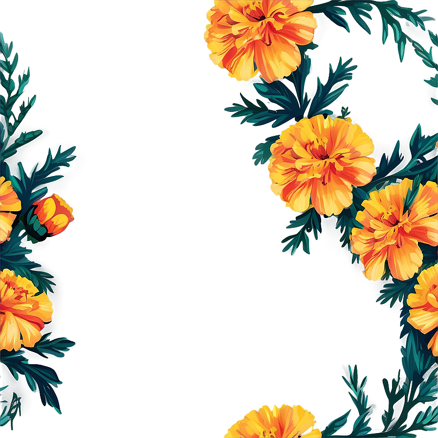 Marigolds Wreath Png 84