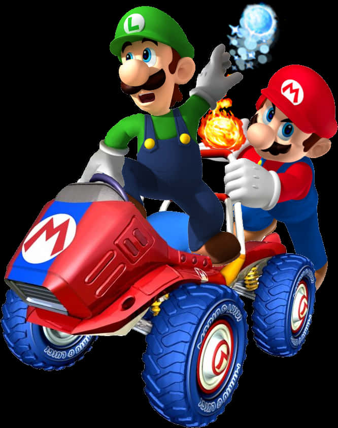 Mario Luigi Kart Adventure PNG with transparent background