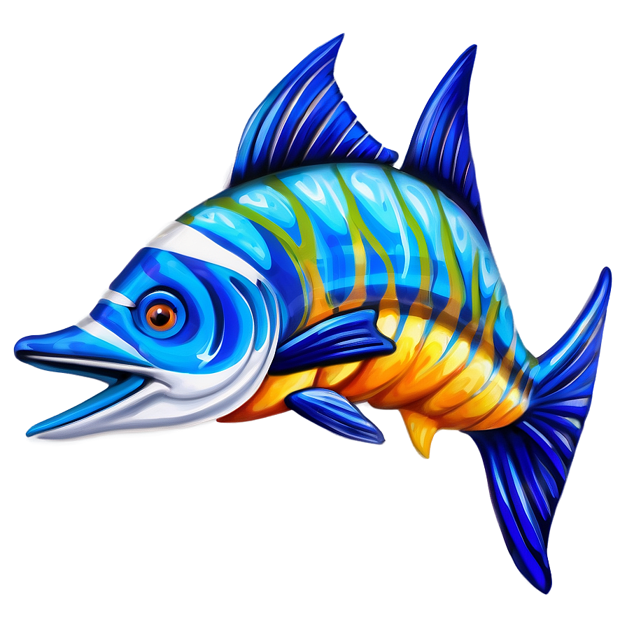 Marlin Jumping Art Png Cdr35