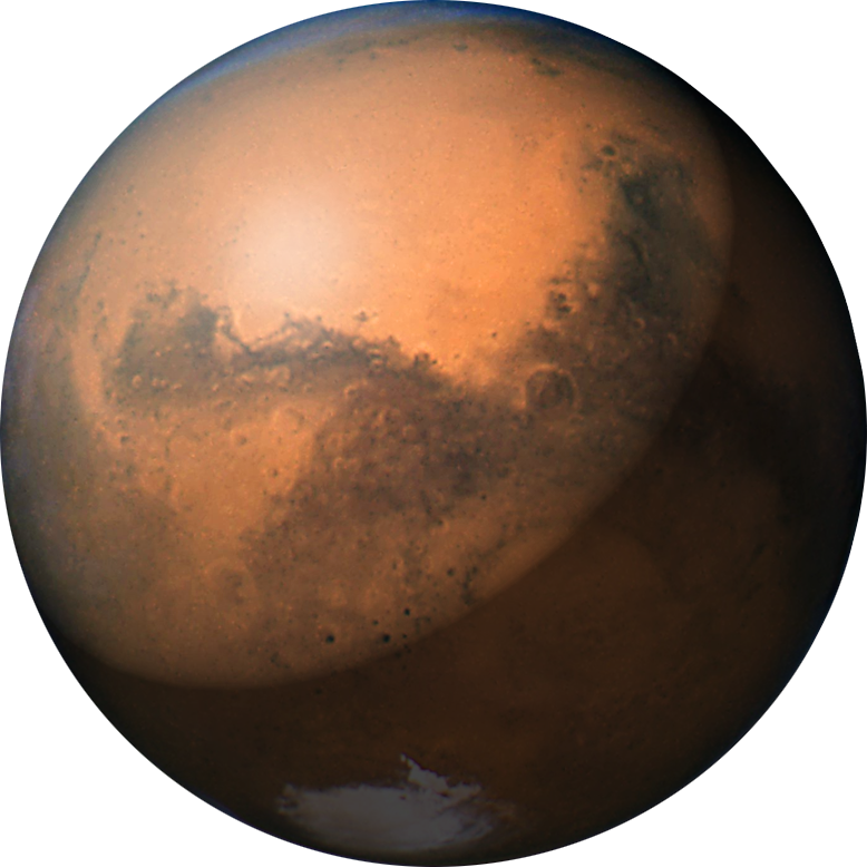 Mars Planet Detailed View PNG image with a transparent background, free high-resolution download