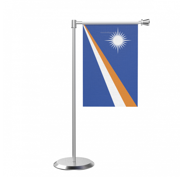 Marshall Islands Flag Desk Display PNG with transparent background