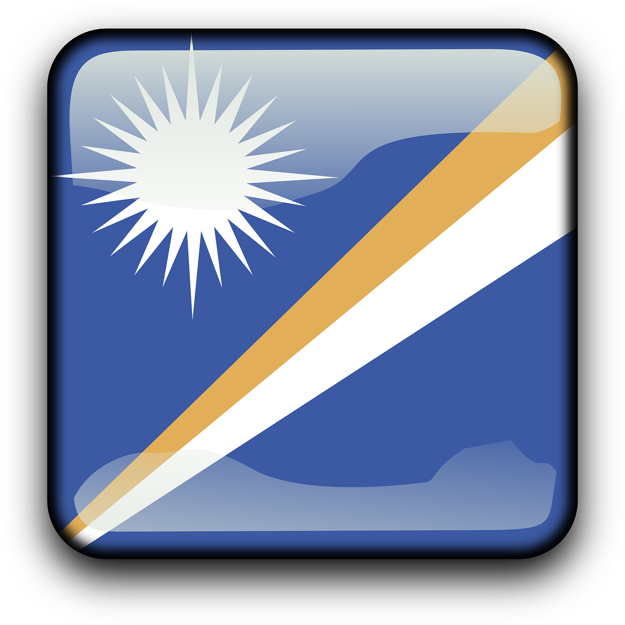 Marshall Islands Flag Icon PNG with transparent background