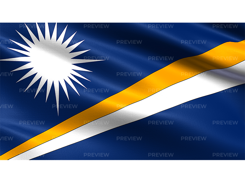Marshall Islands Flag Waving PNG with transparent background