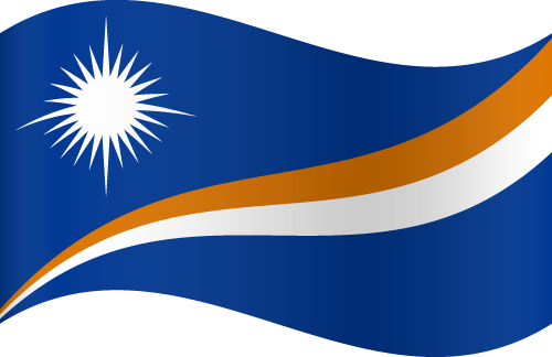 Marshall Islands Flag Waving PNG with transparent background