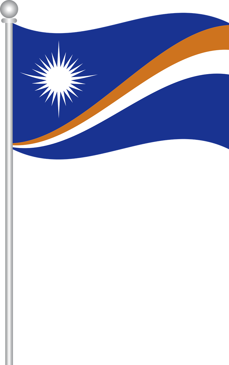Marshall Islands Flag Waving PNG with transparent background