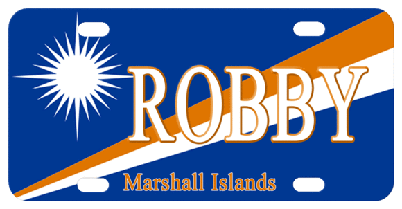 Marshall Islands Personalized License Plate Robby PNG with transparent background