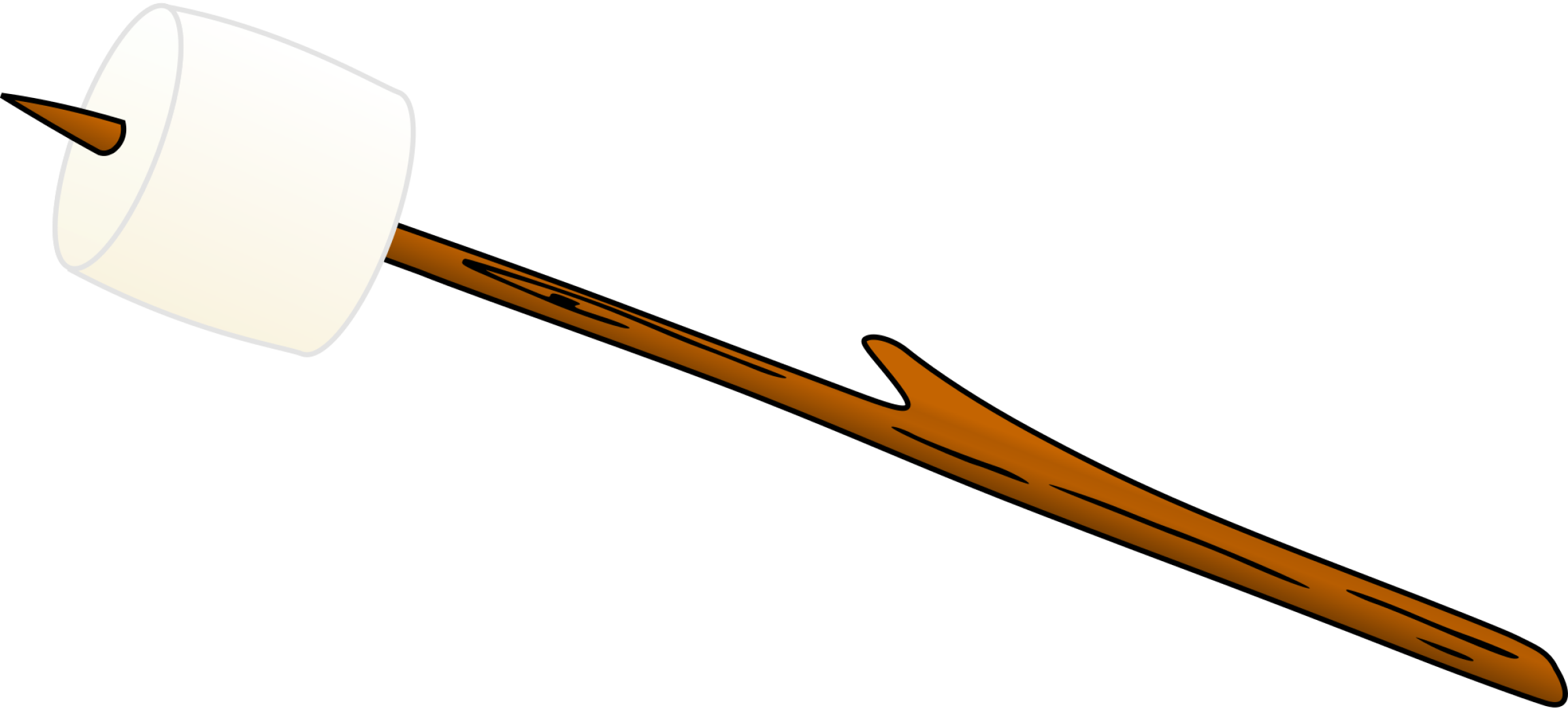 Marshmallowon Stick Cartoon PNG with transparent background