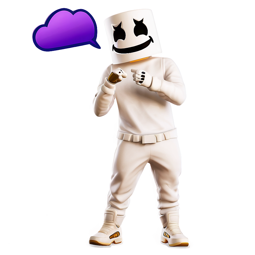 Marshmello Emote Fortnite PNG mpt78 PNG image with a transparent background, free high-resolution download