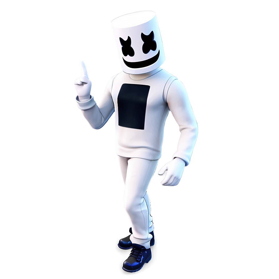 Marshmello Exclusive Fortnite Skin PNG 06252024 PNG image with a transparent background, free high-resolution download