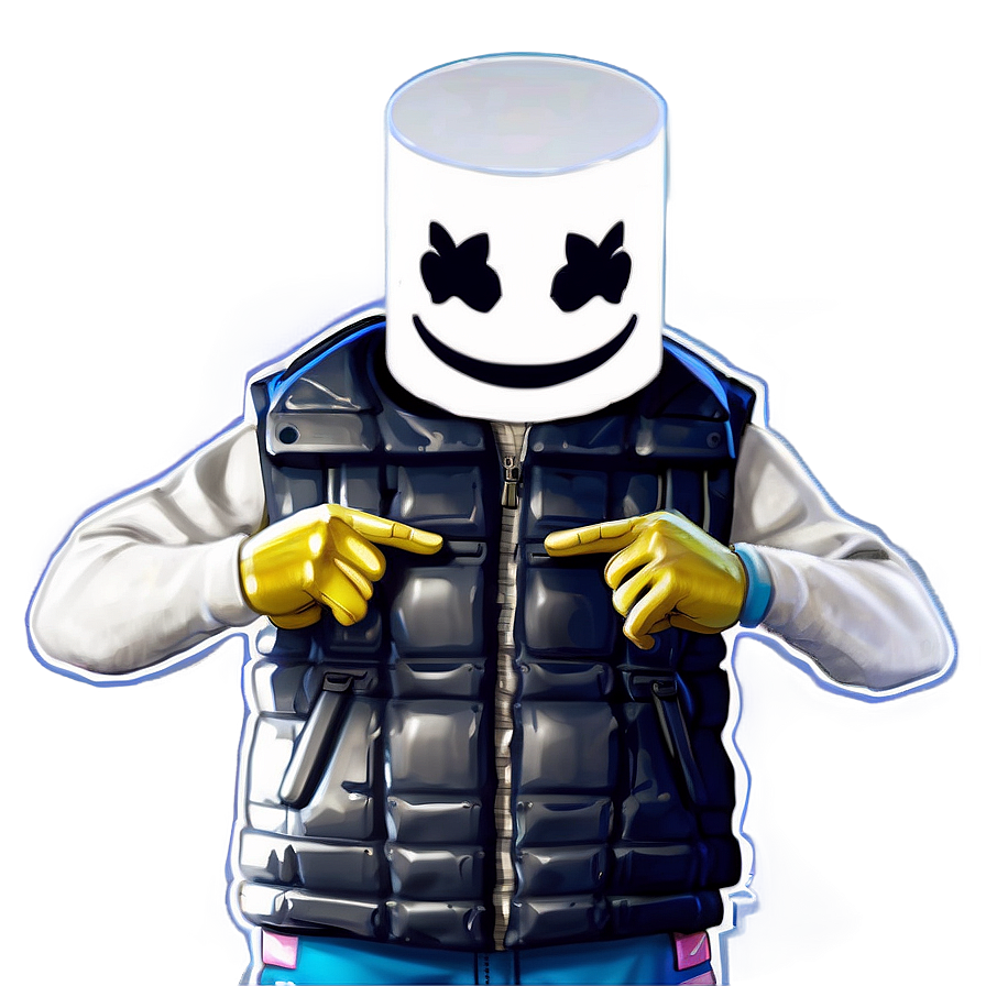 Marshmello Fortnite Collaboration PNG qrx16 PNG image with a transparent background, free high-resolution download