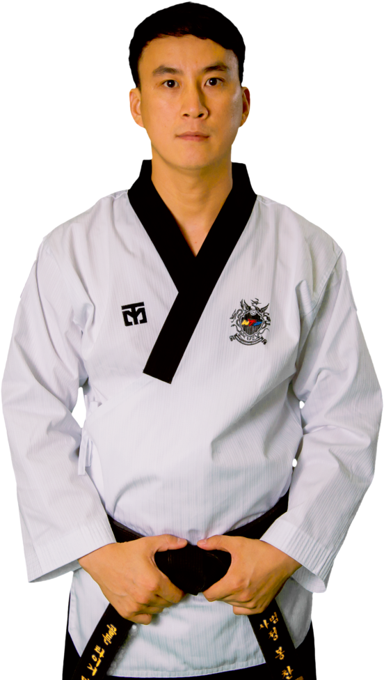 Martial_ Artist_in_ Taekwondo_ Uniform PNG with transparent background