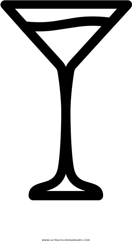 Martini Coloring Page - Martini Glass, HD Png Download PNG with transparent background