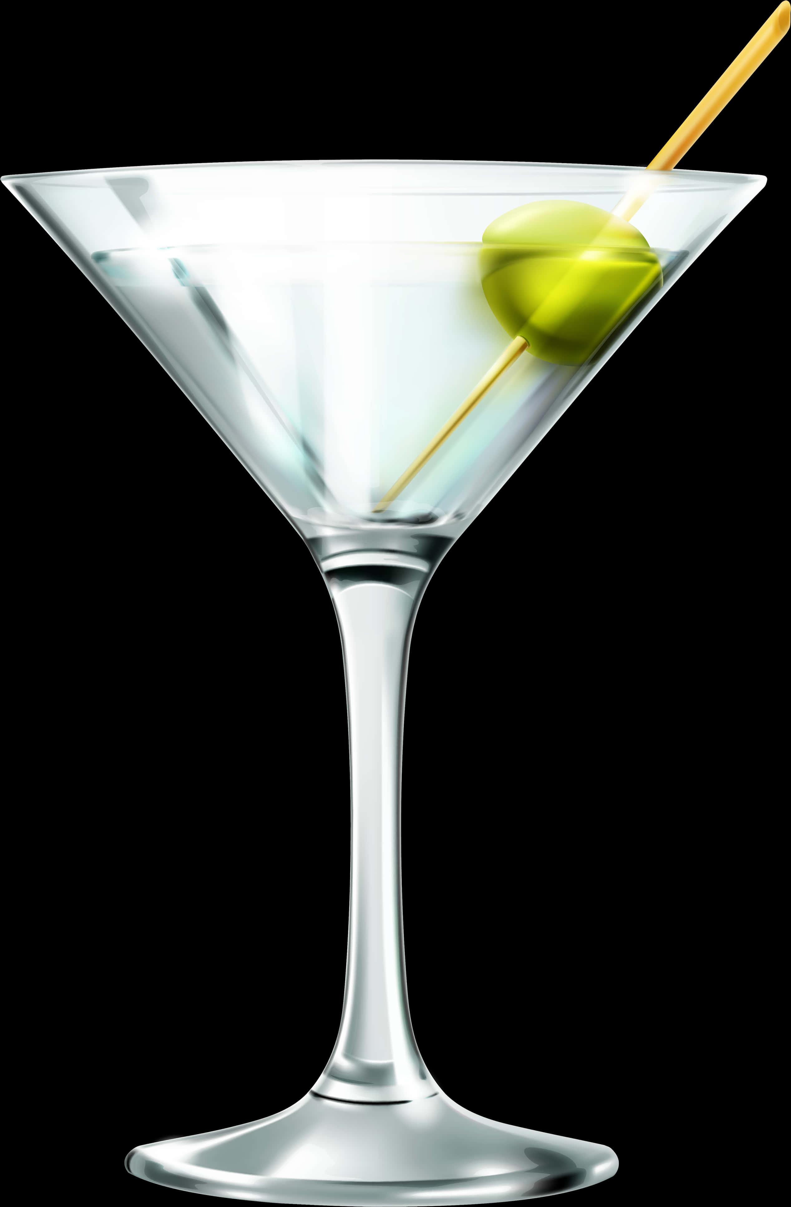 Martini Glass With Olive