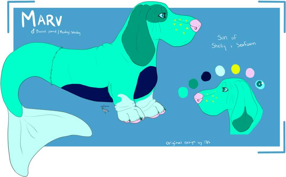 Marv Mermaid Basset Hound Concept Art