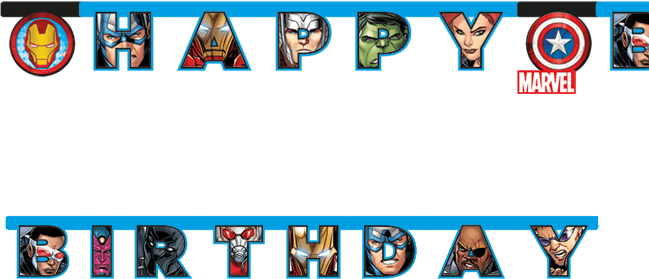 Marvel Superhero Happy Birthday Banner