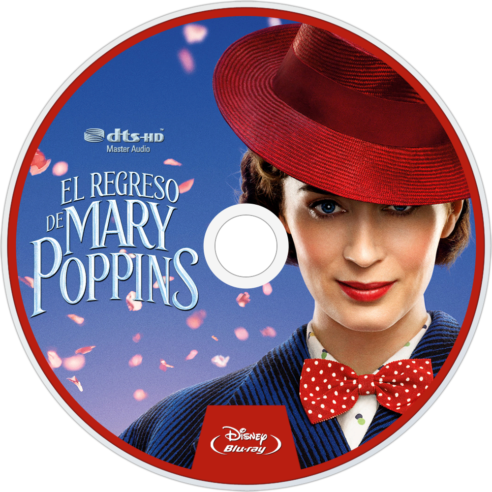 Mary Poppins Returns Blu Ray Disc Design PNG with transparent background