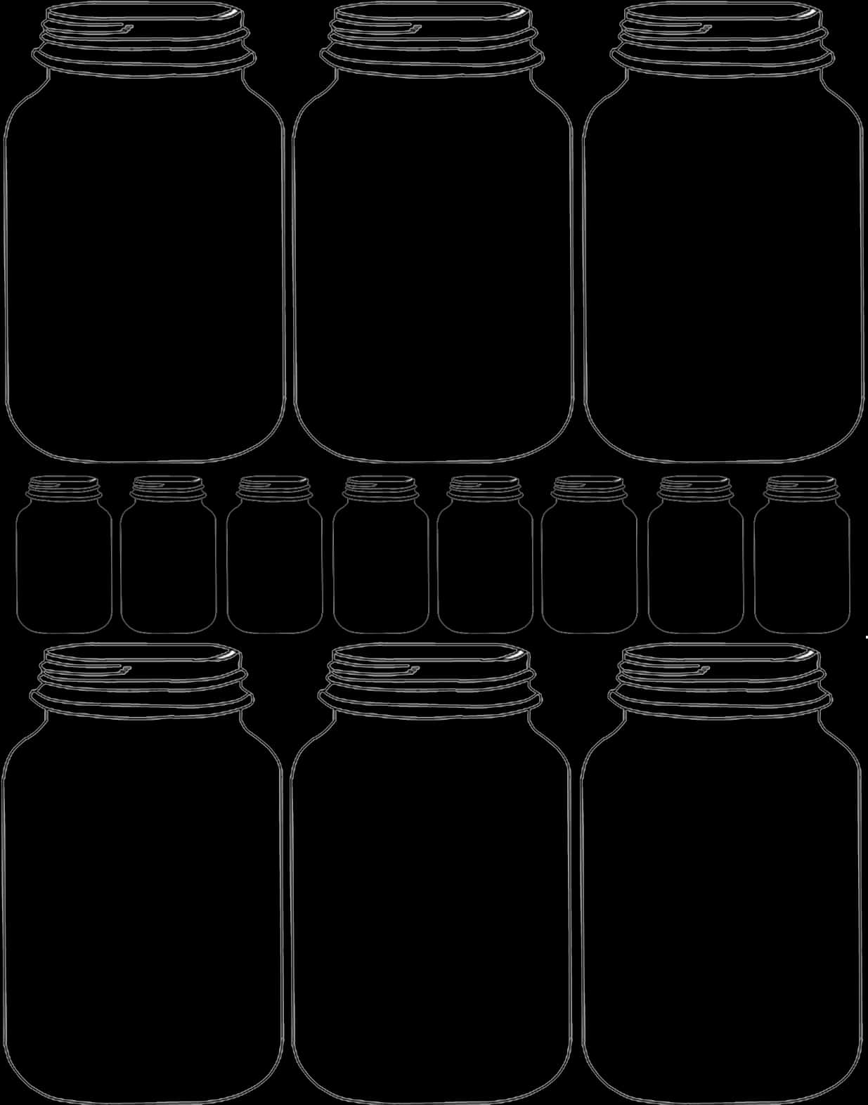 Mason Jar Outlines Vector